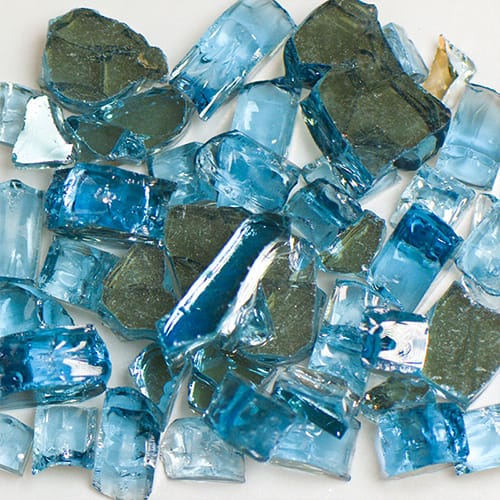 Reflective Blue Terrazzo Glass